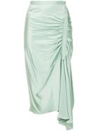 Christopher Esber Gathered Side Pencil Skirt - Green