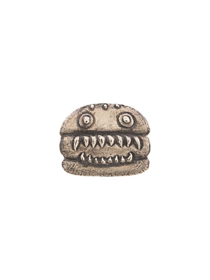 Undercover Burger Monster Brooch - Silver