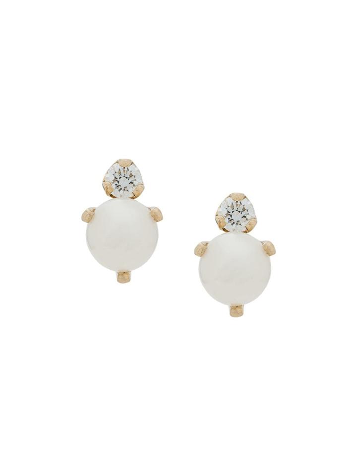 Zoë Chicco 14kt Yellow Gold Diamond And Pearl Studs