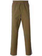 Msgm Side Stripe Trousers, Men's, Size: 52, Green, Cotton/spandex/elastane