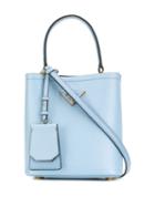 Prada Triangle Logo Cross Body Bag - Blue