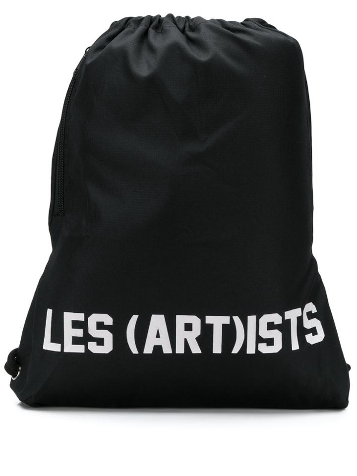 Les (art)ists Logo Print Backpack - Black