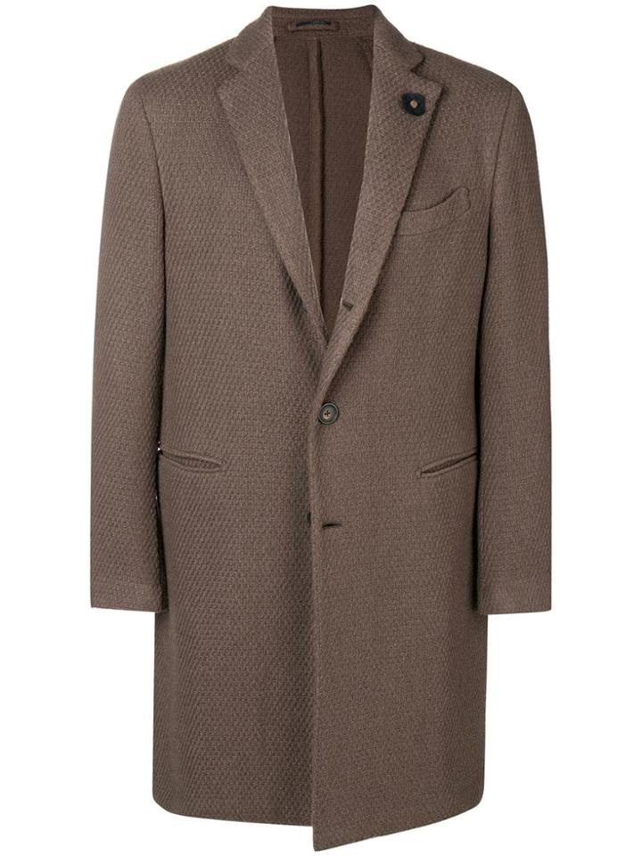 Lardini Textured Midi Coat - Nude & Neutrals
