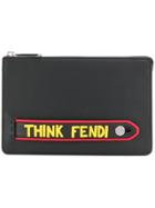 Fendi Vocabulary Motif Clutch - Black