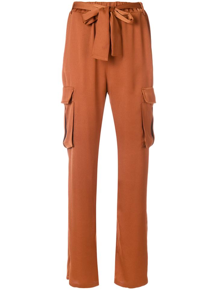 Pinko Cargo Straight Trousers - Brown