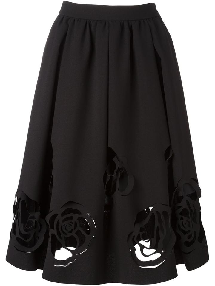 Msgm Laser-cut Rose Skirt