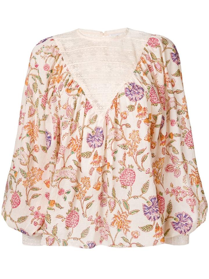 Antik Batik Alina Floral Print Blouse - Nude & Neutrals
