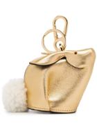 Loewe Metallic Bunny Leather Shearling Tail Bag Charm