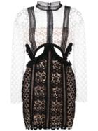 Self-portrait - Lace Cut-out Mini Dress - Women - Polyester - 10, Black, Polyester