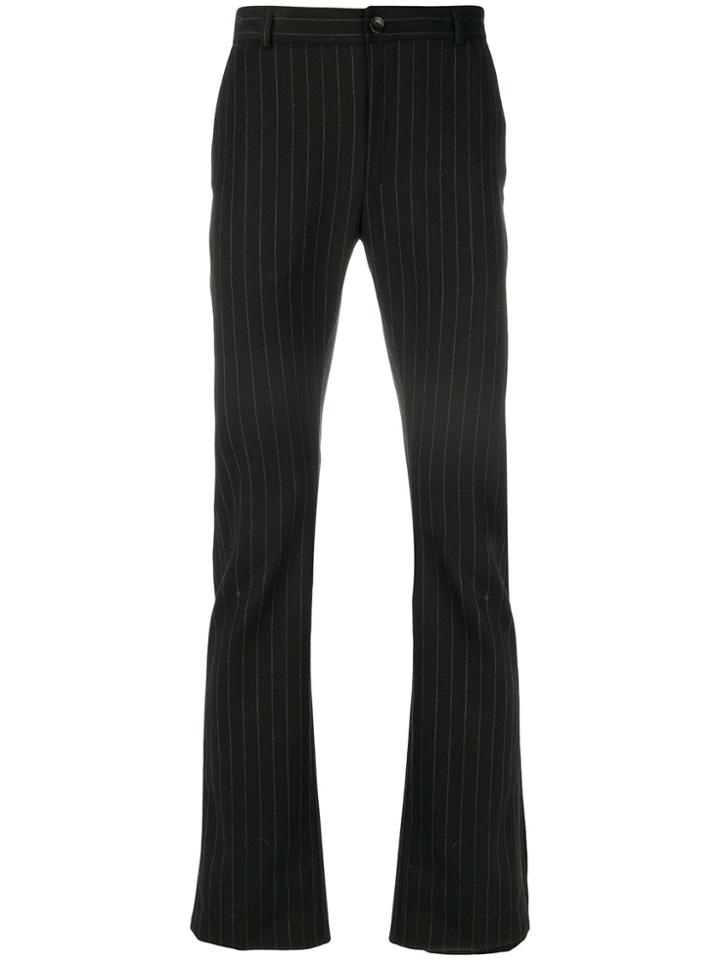 Department 5 Boot-cut Pinstripe Trousers - Black