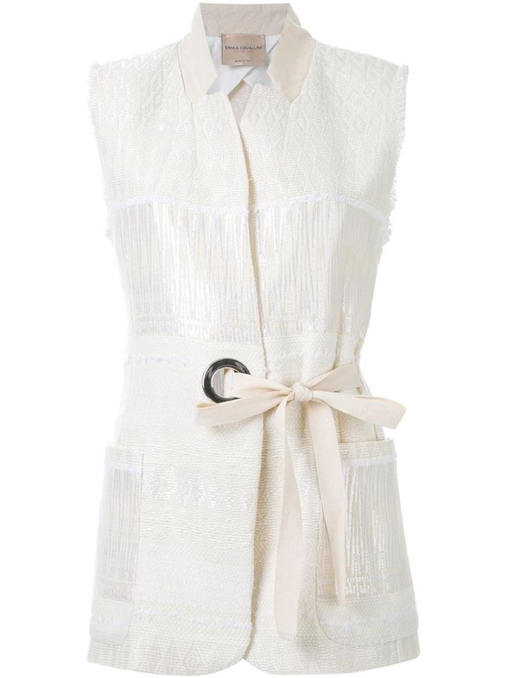 Erika Cavallini Belted Jacquard Waistcoat