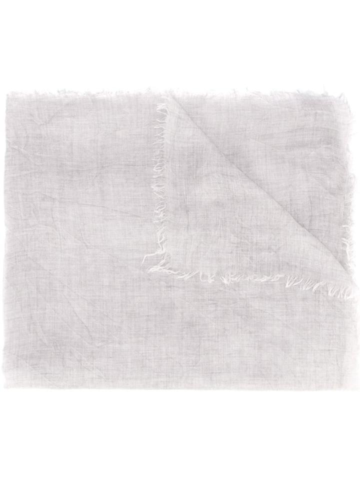 Eleventy Frayed Edge Scarf, Men's, Grey, Modal/cashmere