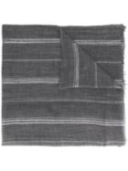 Brunello Cucinelli Striped Scarf, Women's, Grey, Cashmere/cupro/polyester