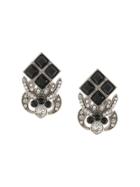 Dolce & Gabbana Rhinestone-embellished Logo Earrings - Black