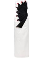 Capucci - Pleated Embellishment Strapless Gown - Women - Silk/cotton/polyester/spandex/elastane - 44, White, Silk/cotton/polyester/spandex/elastane