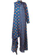 Mm6 Maison Margiela Asymmetric Long Dress - Blue