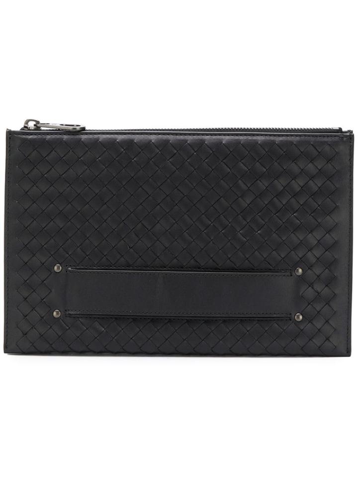 Bottega Veneta Large Intrecciato Clutch - Black