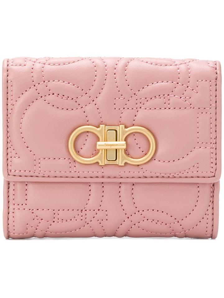 Salvatore Ferragamo Gancino Quilted Wallet - Pink