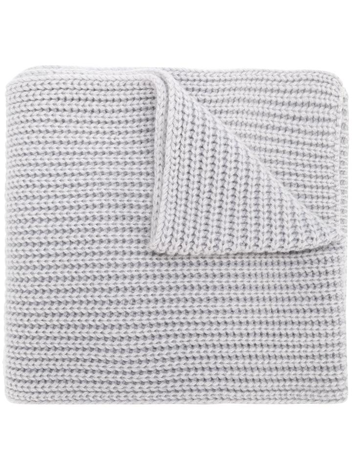 Iris Von Arnim Chunky Knit Scarf - Grey