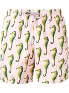 Mc2 Saint Barth - Seahorse Print Swim Shorts - Men - Nylon/polyester/spandex/elastane - M, Pink/purple, Nylon/polyester/spandex/elastane