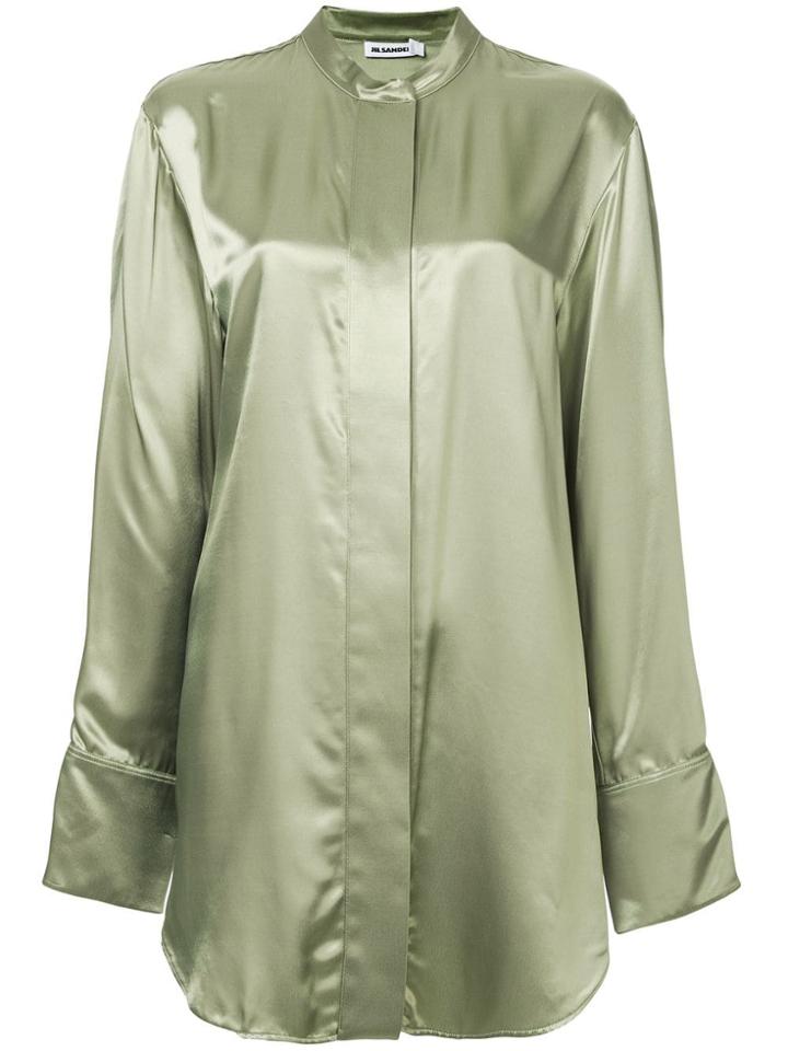 Jil Sander Mandarin Collar Shirt - Green