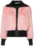 Alice+olivia Faux Fur Track Jacket - Pink