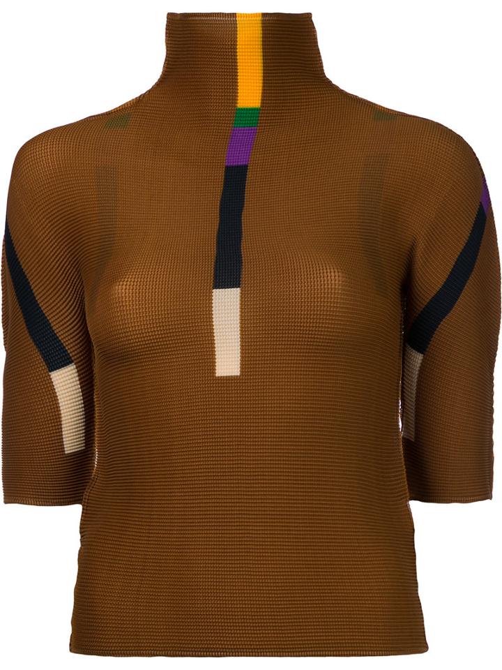 Issey Miyake Cauliflower - Session Top - Women - Polyester - One Size, Brown, Polyester