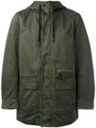Diesel Hooded Coat, Men's, Size: Large, Green, Cotton