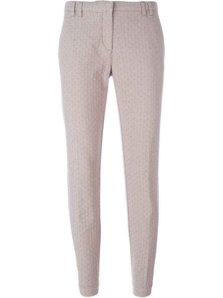 Eleventy Quilted Cuffed Skinny Trousers