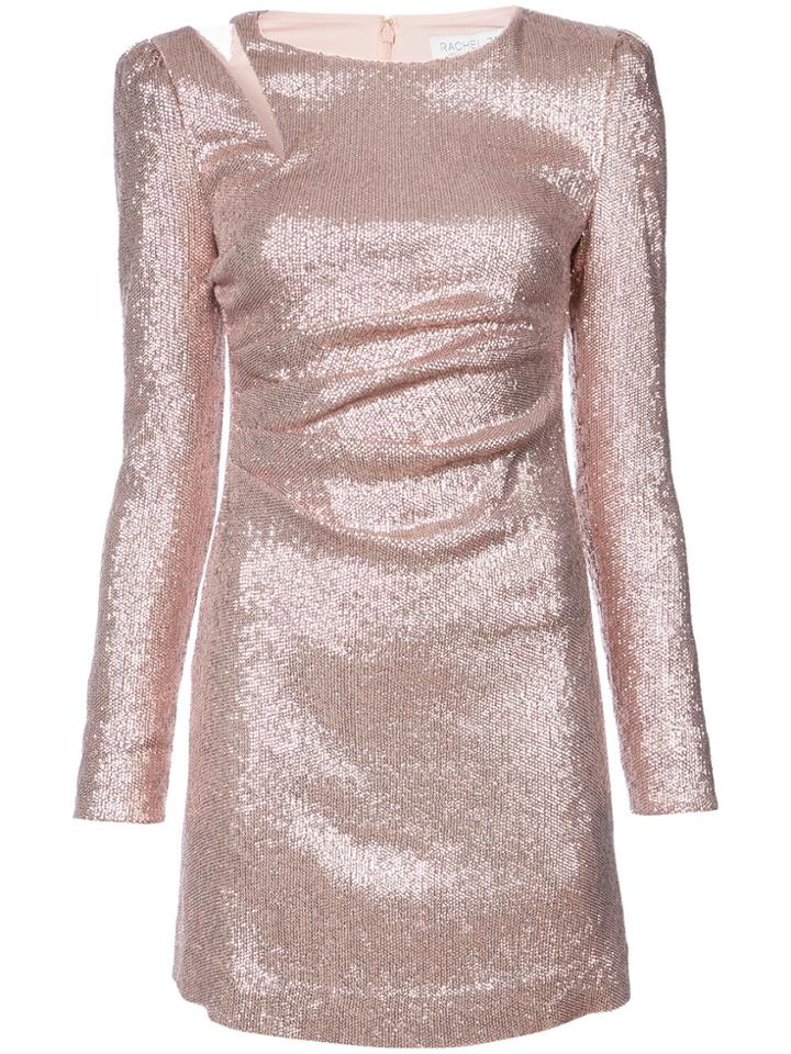 Rachel Zoe Metallic Fitted Mini Dress - Pink & Purple