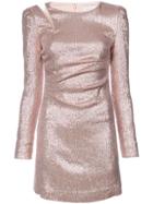 Rachel Zoe Metallic Fitted Mini Dress - Pink & Purple