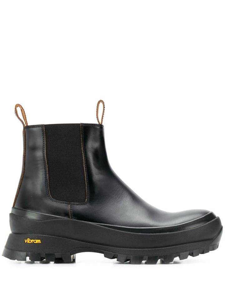 Jil Sander Vibram Sole Beatle Boots - Black