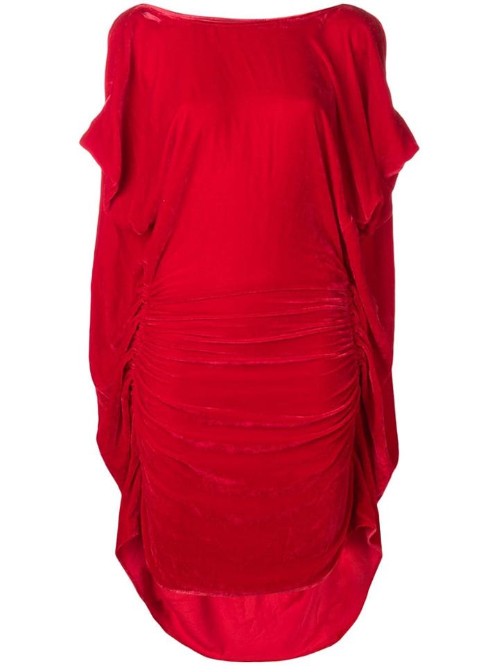 Paula Knorr Ruched Midi Dress - Red