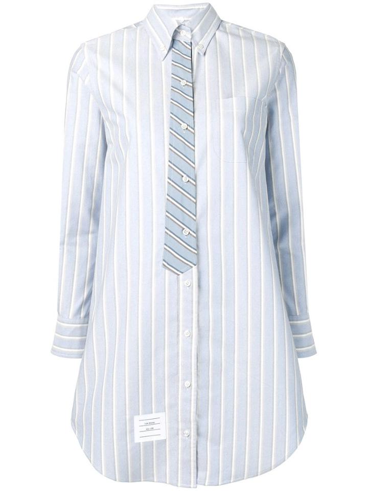 Thom Browne Trompe L'oeil Tie Tricolour Shirtdress - Blue