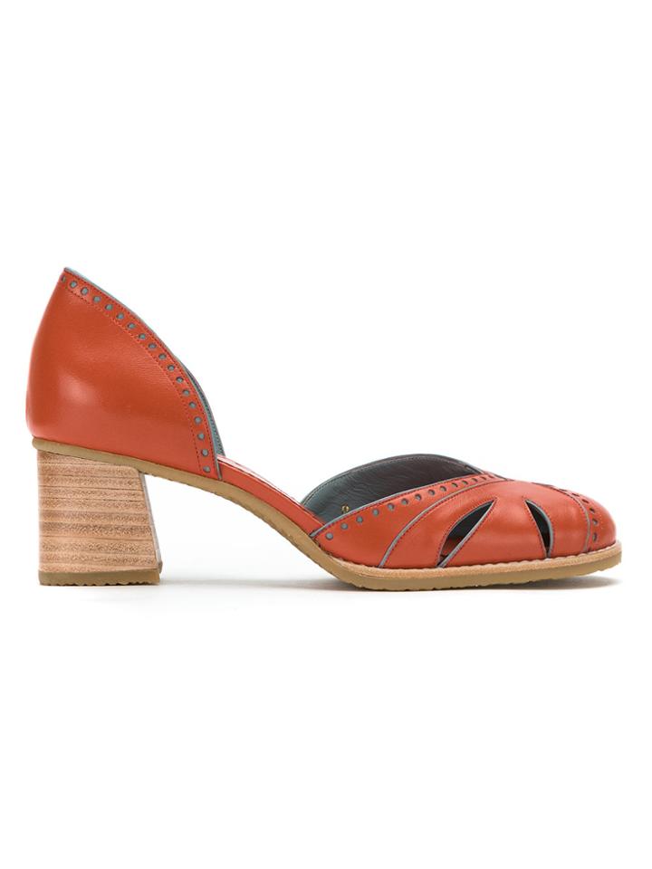 Sarah Chofakian Cut Out Pumps - Yellow & Orange