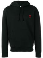 Ami Alexandre Mattiussi Hoodie With Red Ami De Coeur Patch - Black