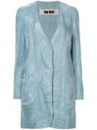 Uma Wang Floral Pattern Long Jacket - Blue