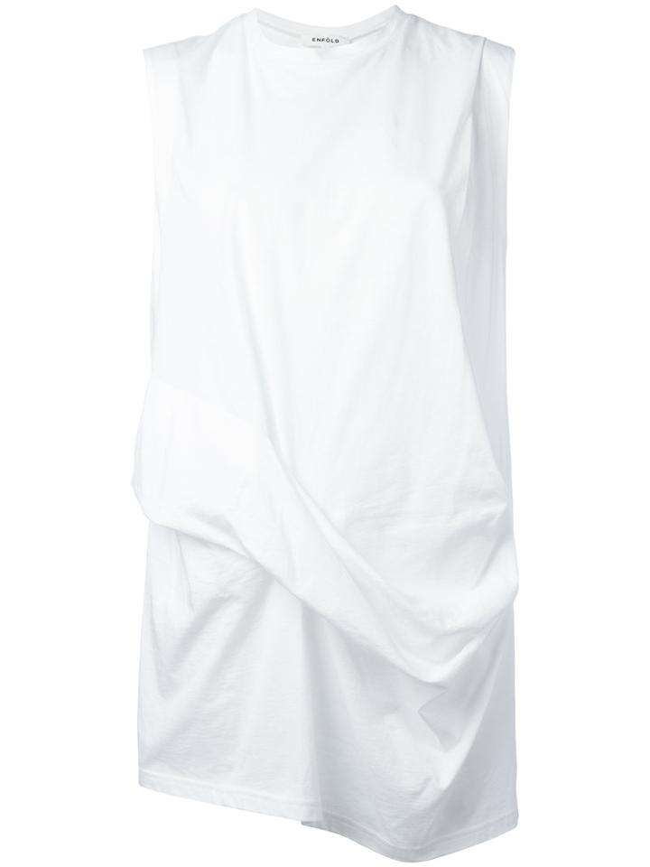 Enföld Draped Top, Women's, Size: 40, White, Cotton