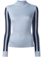 House Of Holland Lurex Turtleneck Jumper, Women's, Size: Medium, Blue, Polyester/rayon/lurex