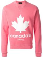 Dsquared2 'canada's' Print Sweatshirt, Men's, Size: Medium, Pink/purple, Cotton