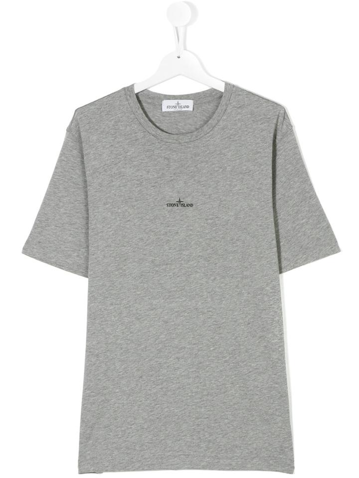 Stone Island Junior Logo Print T-shirt - Grey