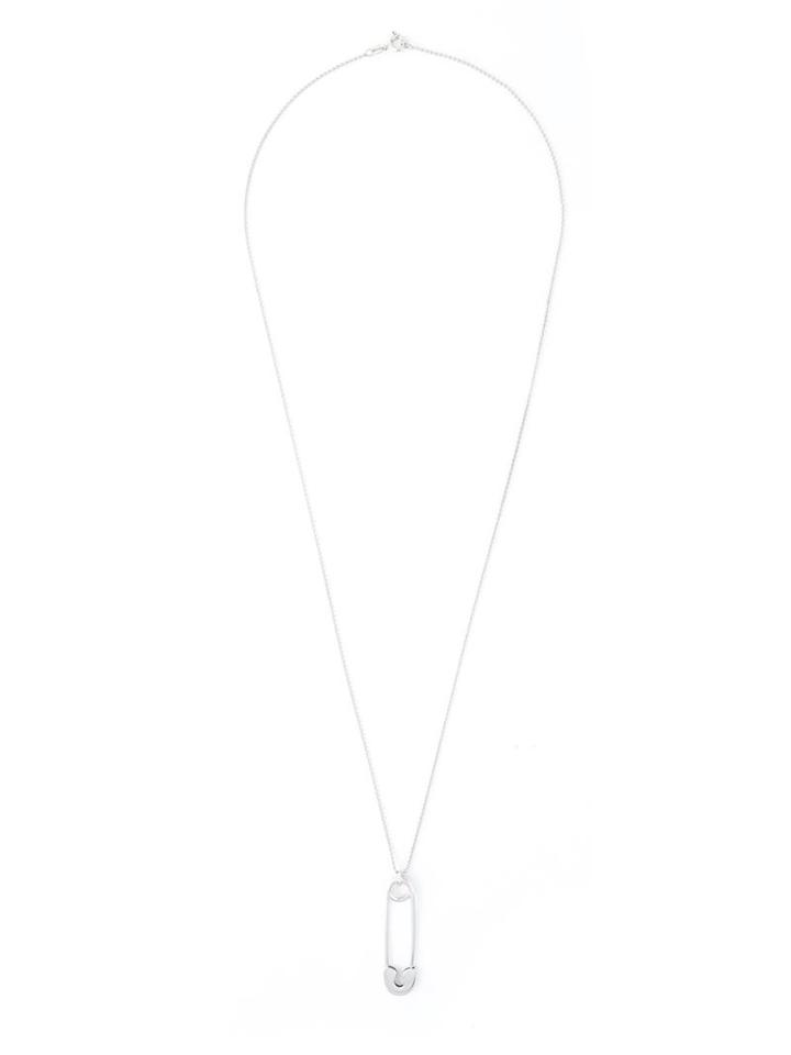 True Rocks Large Safety Pin Pendant Necklace, Adult Unisex, Metallic, Sterling Silver