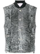 Thom Browne Dyed Karakul Fur Vest - Grey