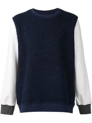 F.s.z Contrast Sleeve Sweatshirt, Men's, Size: Large, Blue, Cotton/wool