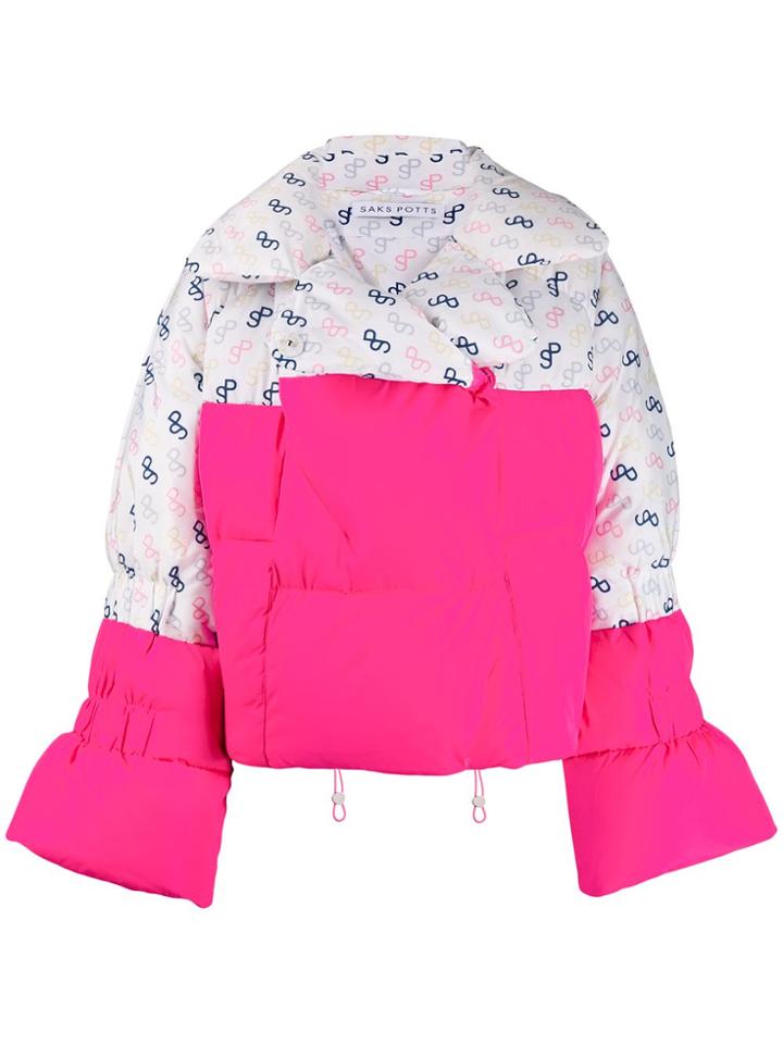 Saks Potts Contrast Panel Down Jacket - Pink