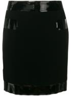 Moschino Patent Trim Fitted Skirt - Black