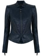 Tufi Duek Panelled Leather Jacket - Blue