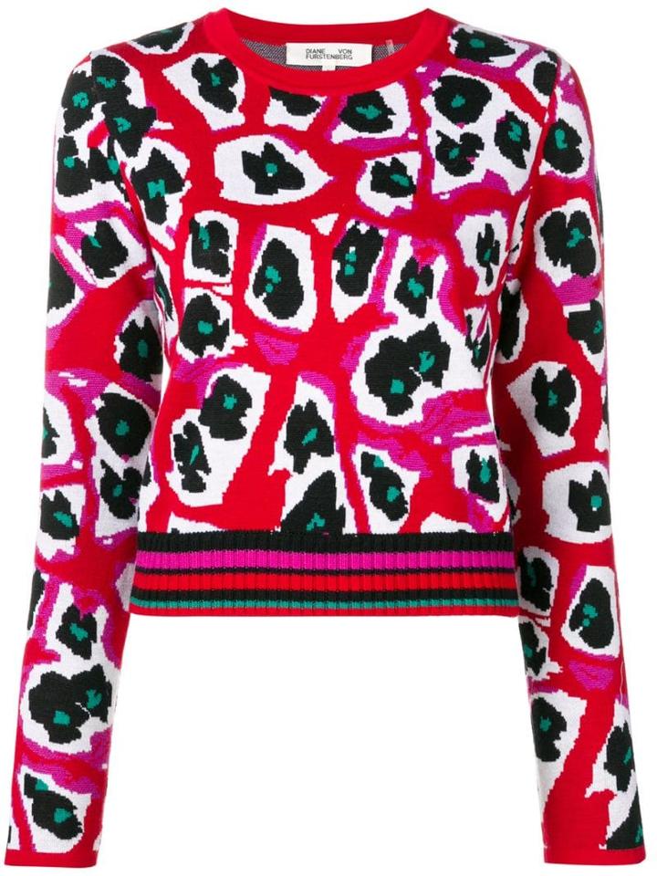 Diane Von Furstenberg Printed Knit Jumper - Red