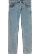 Gucci Denim Tapered Pant With Panther - Blue
