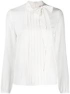 Red Valentino Pleated Front Blouse - White